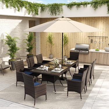 Rattan Sofa & Fire Pit Set
