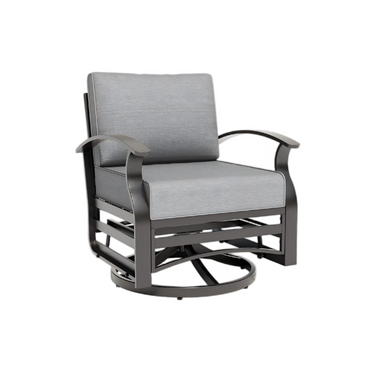 ALAULM Aluminum Outdoor Single Swivel Chair Set with 5.1" High-Resilience Seat Cushions, Removable Cushions for Backyard, Lawn, Porch