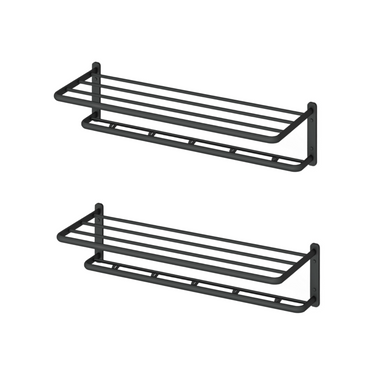 ALAULM Aluminum Alloy Bathroom Towel Shelf with Double Bars, 21" Double Towel Shelf for Bathroom, Wall Mounted Towel Holder, Towel Rod Towel Rail Hanger for Wall, Kitchen