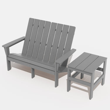 Gotland Adirondack Chair 3 Piece Set With Table, Heavy All-Weather HDPE.Outdoor Lounge Chair for Patio Deck Garden, Backyard Deck& Lawn