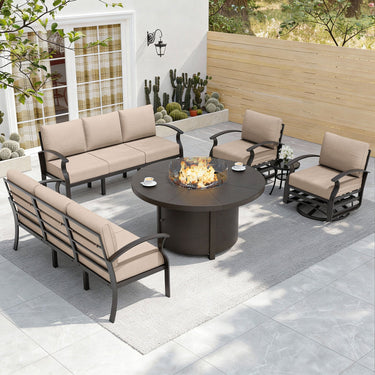 Kullavik Aluminium Patio Furniture Set with Swivel Chairs
