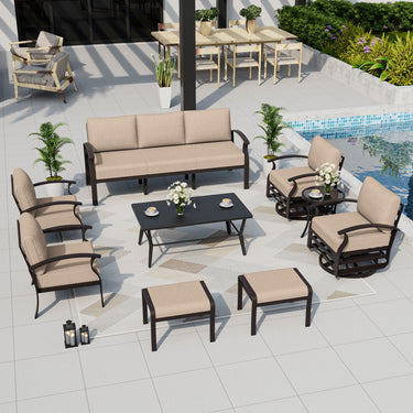 Kullavik 9-Seat Aluminum Patio Furniture Set