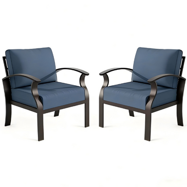 ALAULM Aluminum 2-Seat Patio Furniture Set, Outdoor Patio Conversation Set with 5.1" Cushions for Patio Backyard Poolside