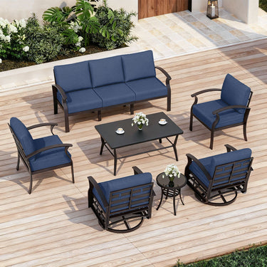 Kullavik 7-Seat Aluminum Patio Furniture Set